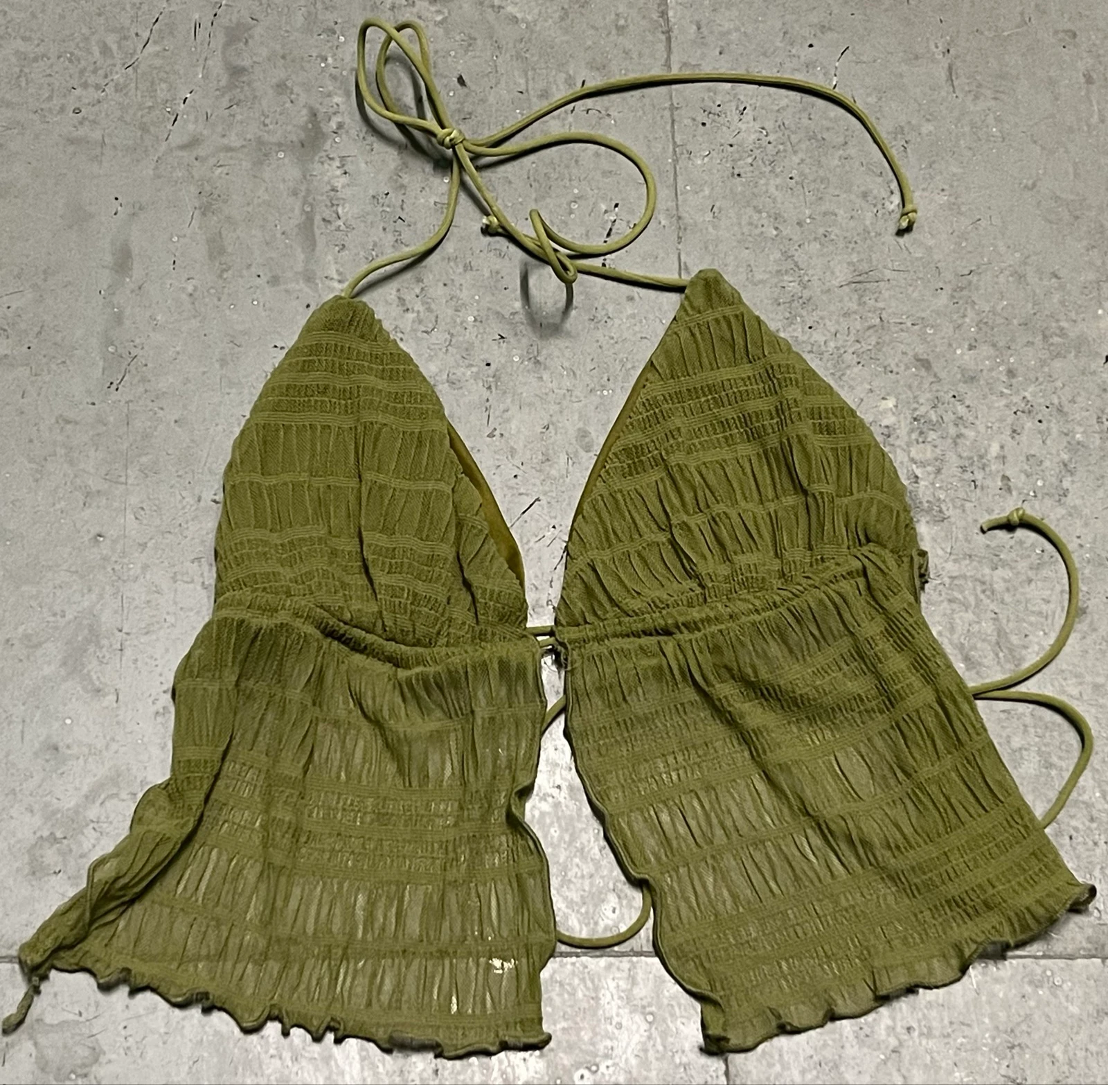 Top cortinilla  tul verde